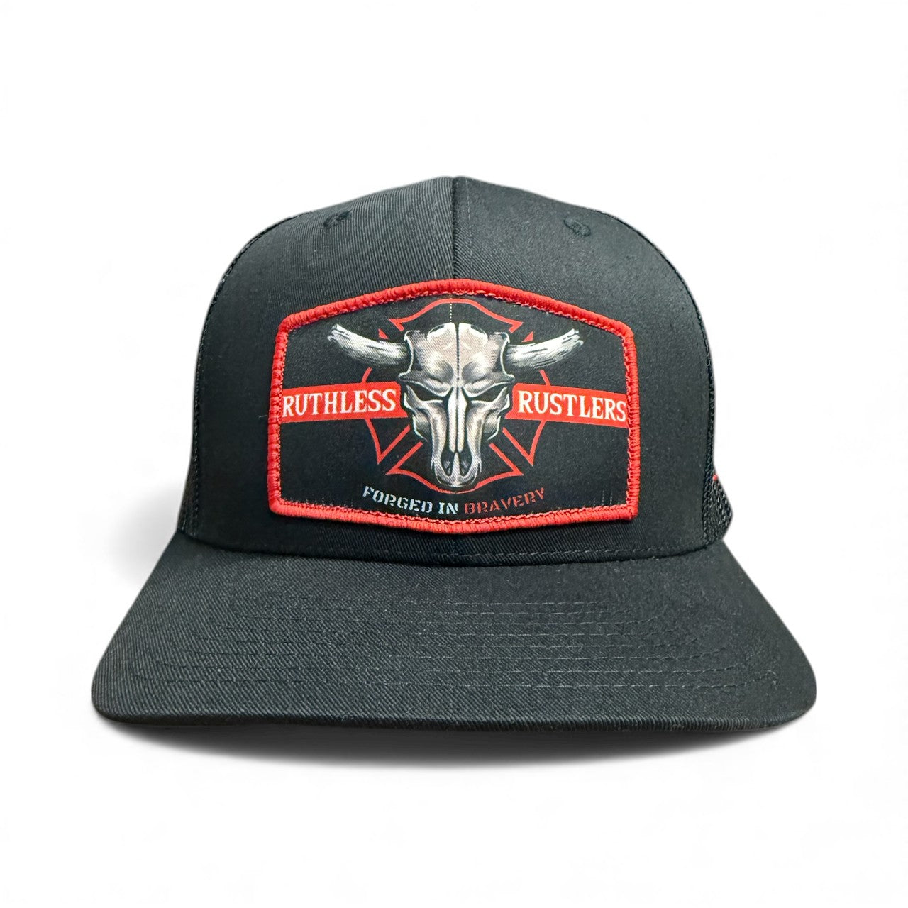 Ruthless Rustlers Forged in Bravery Trucker Cap | Black