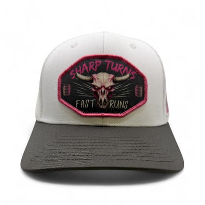 Ruthless Rustlers Sharp Turns Trucker Cap | White/Graphite