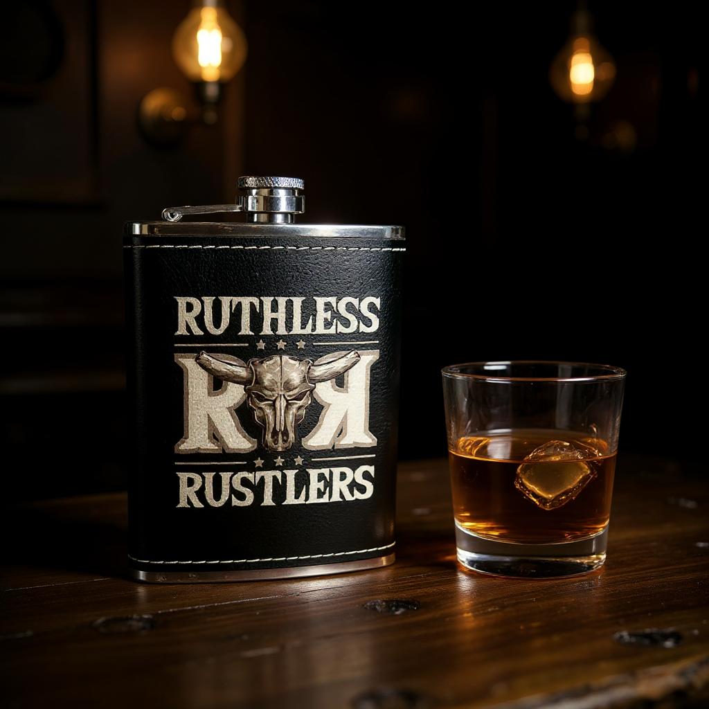 Ensemble Flasque de poche Ruthless Rustlers | Noir