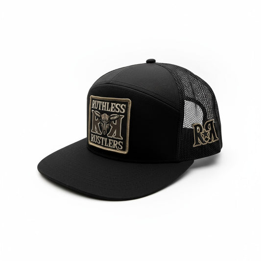 Ruthless Rustlers RR Bold Flat Bill Cap | Black