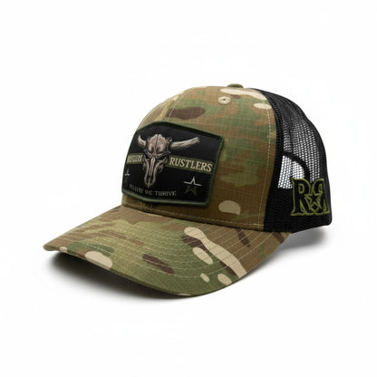 Ruthless Rustlers In Unity Trucker Cap | Camo Vert
