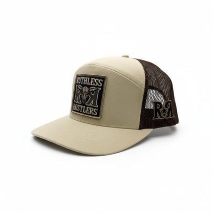Ruthless Rustlers RR Bold Flat Bill Cap | Stone/Brown