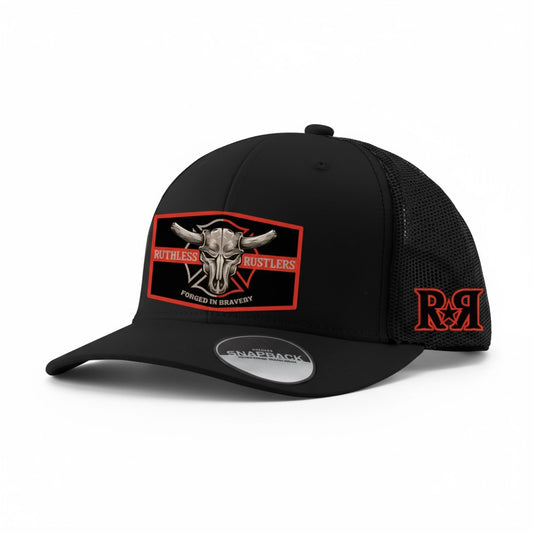 Ruthless Rustlers Forged in Bravery Trucker Cap | Black