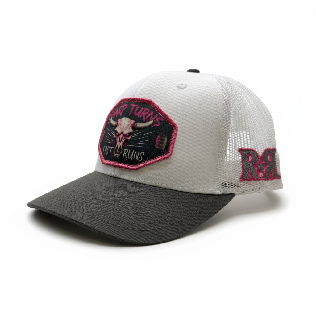 Ruthless Rustlers Sharp Turns Trucker Cap | White/Graphite