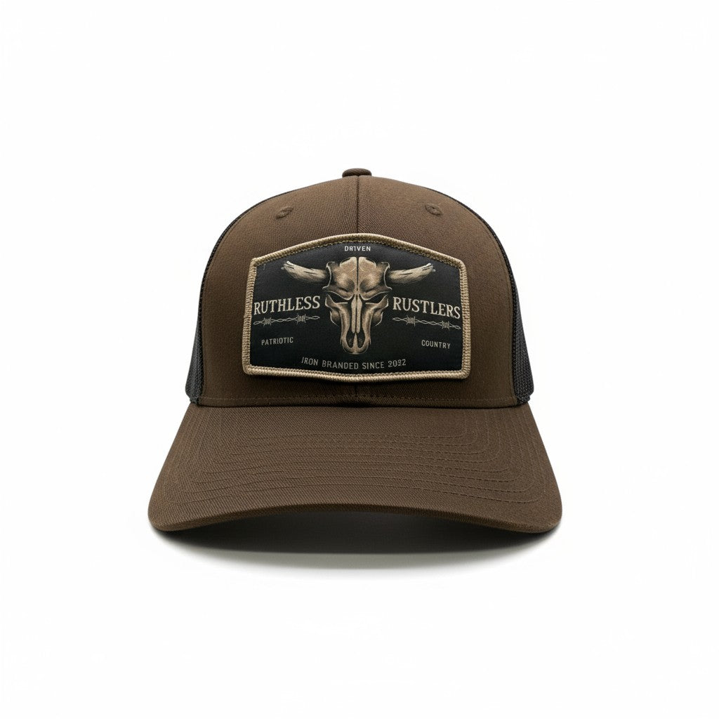 Ruthless Rustlers Barbed Wire Trucker Cap | Brown/Black