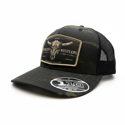 Ruthless Rustlers Barbed Wire Premium Cap | Black Camo